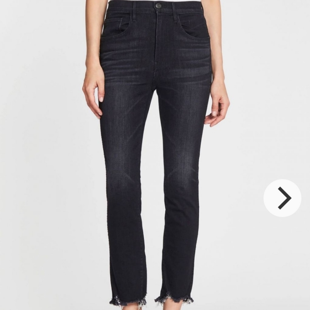 3x1 Size 30 Unfinished Hem Crop Boot Jeans in Black Tear